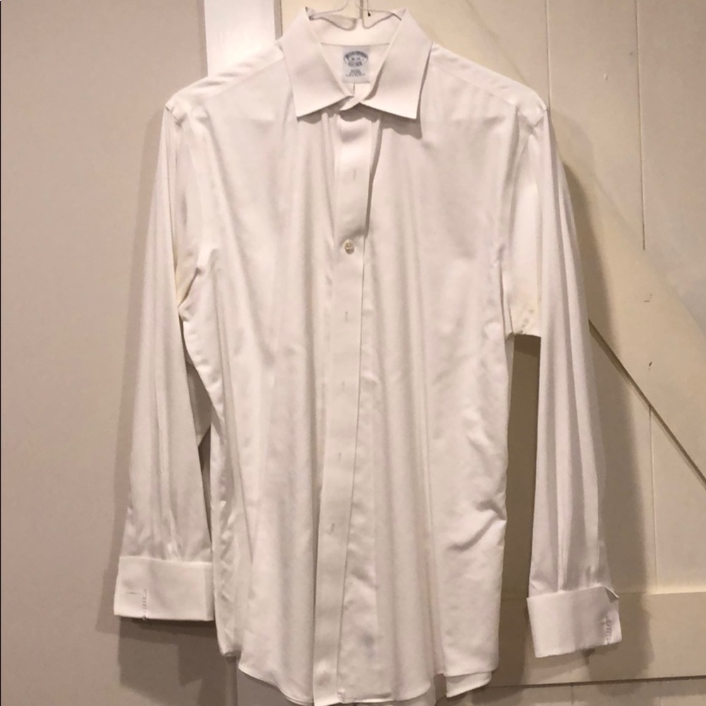 Brooks Brothers White French Cuff Shirt - Slim Fit